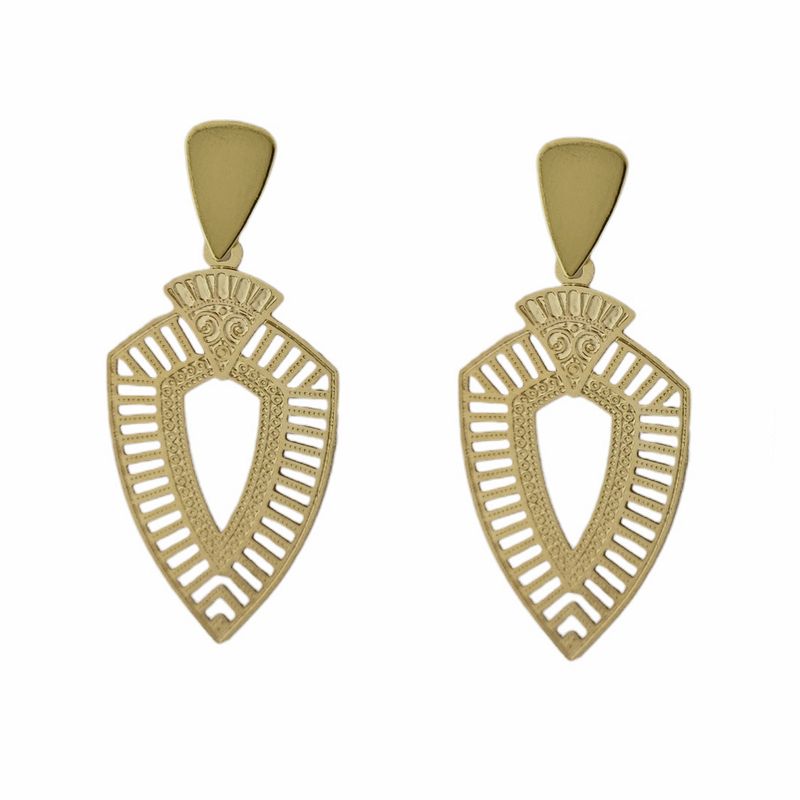 ANDREA COGGIOLA JOYAS - Aros Egipcio Geométrico Enchapado Oro 18K