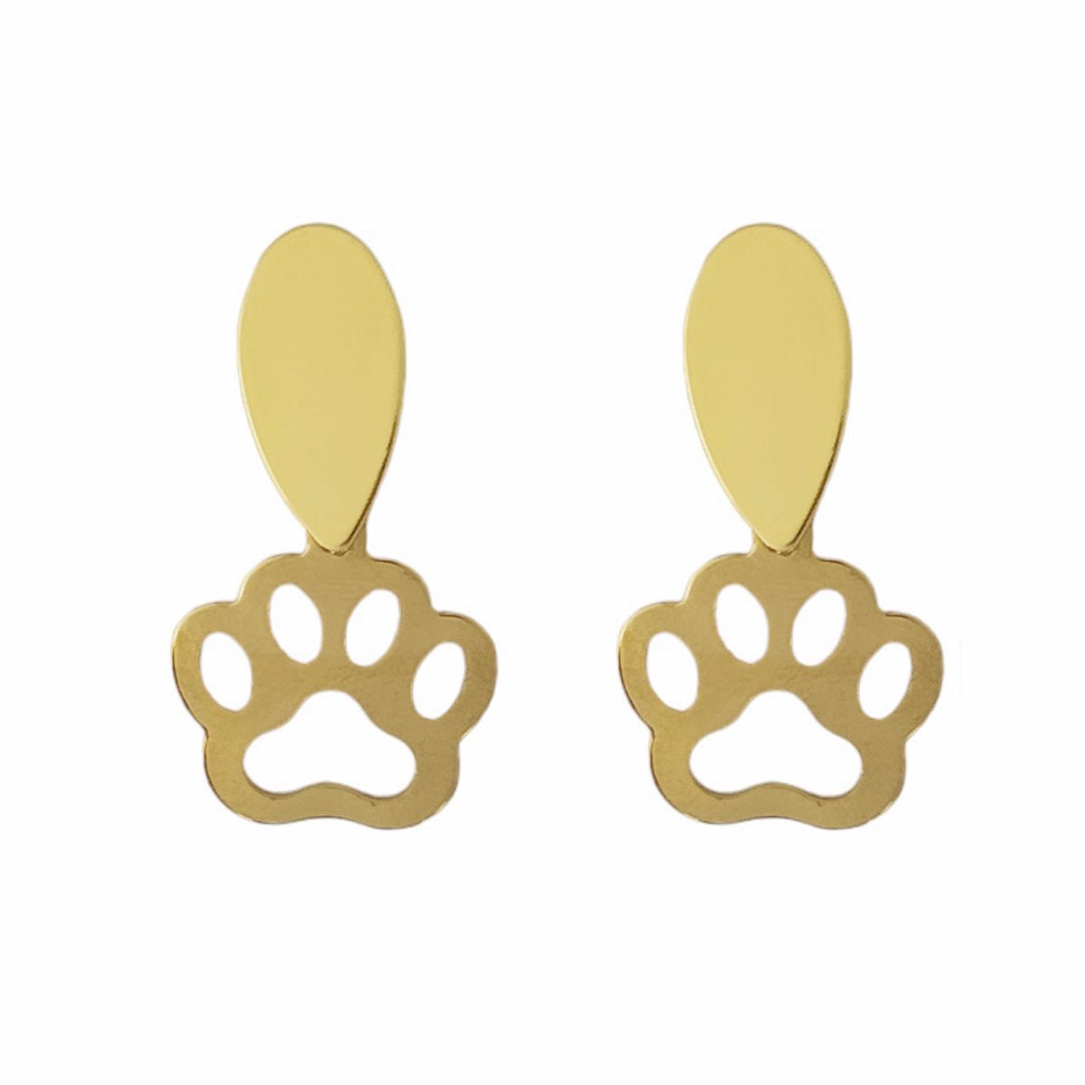 COGGIOLA - Aros Huella Colgante Tope Enchapado Oro 18K