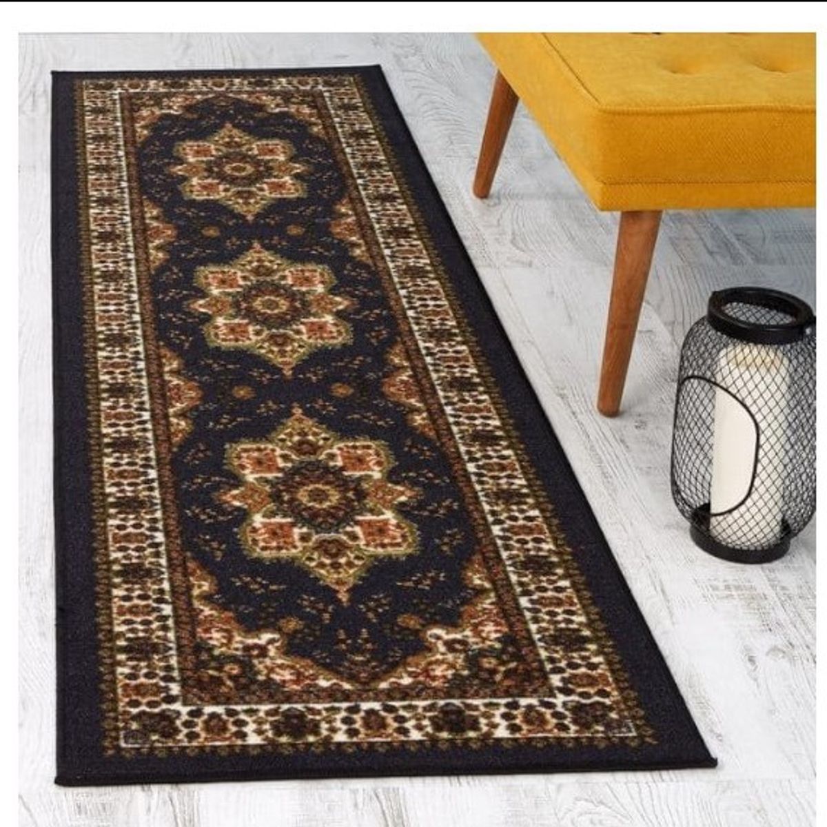 MROTTO - Alfombra Pasillo Negro 70 cm x 5 metros con Goma Sin Overlock