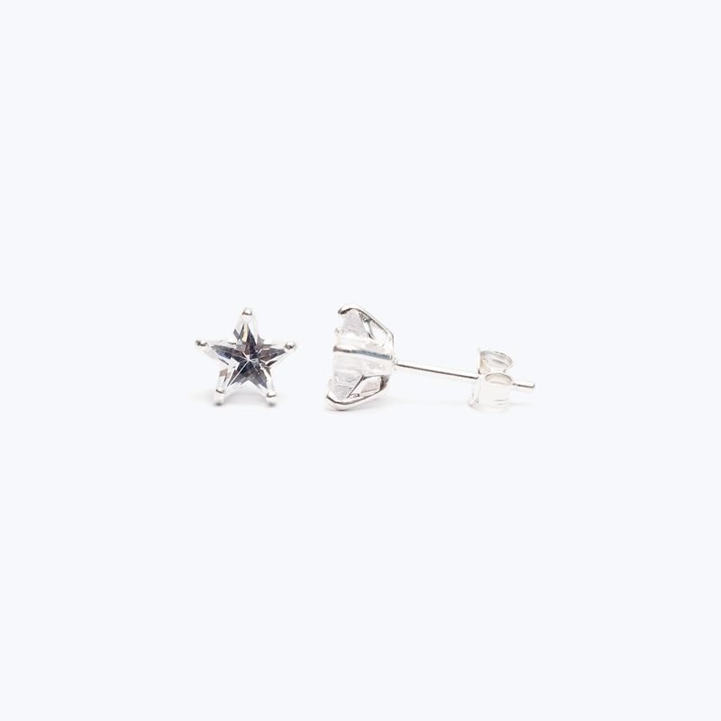 LA GARZA - Aros Mujer Plata Estrella Circon Blanco