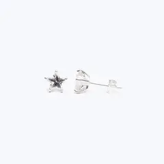 LA GARZA - Aros Mujer Plata Estrella Circon Blanco