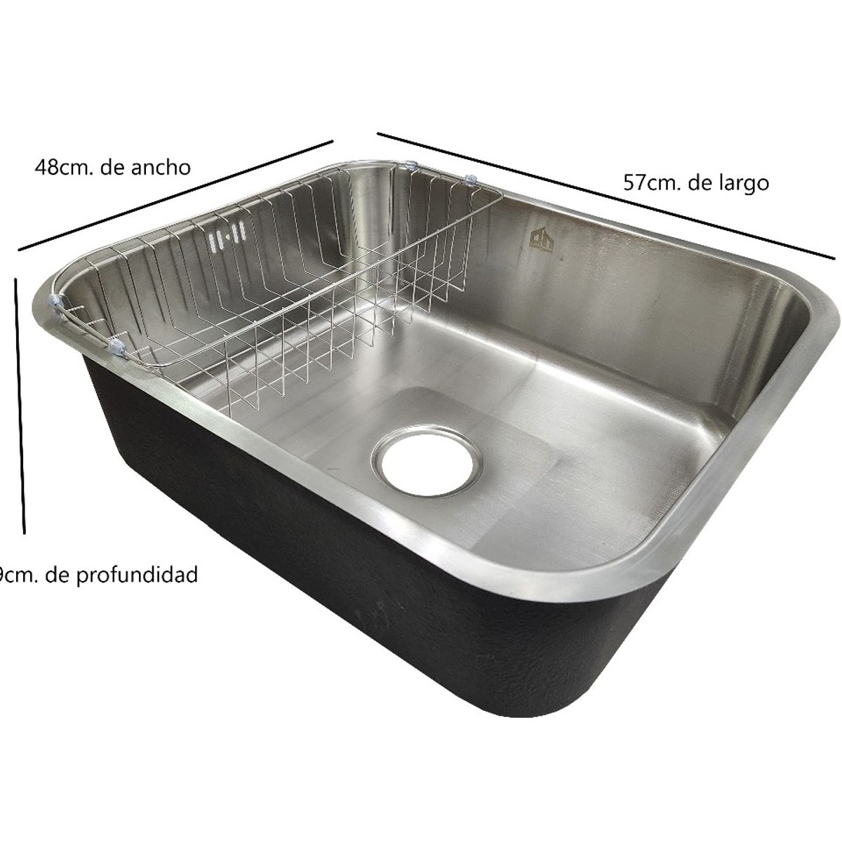 GENERICO - Lavaplato bajo cubierta 57x48 + rejilla metálica de regalo