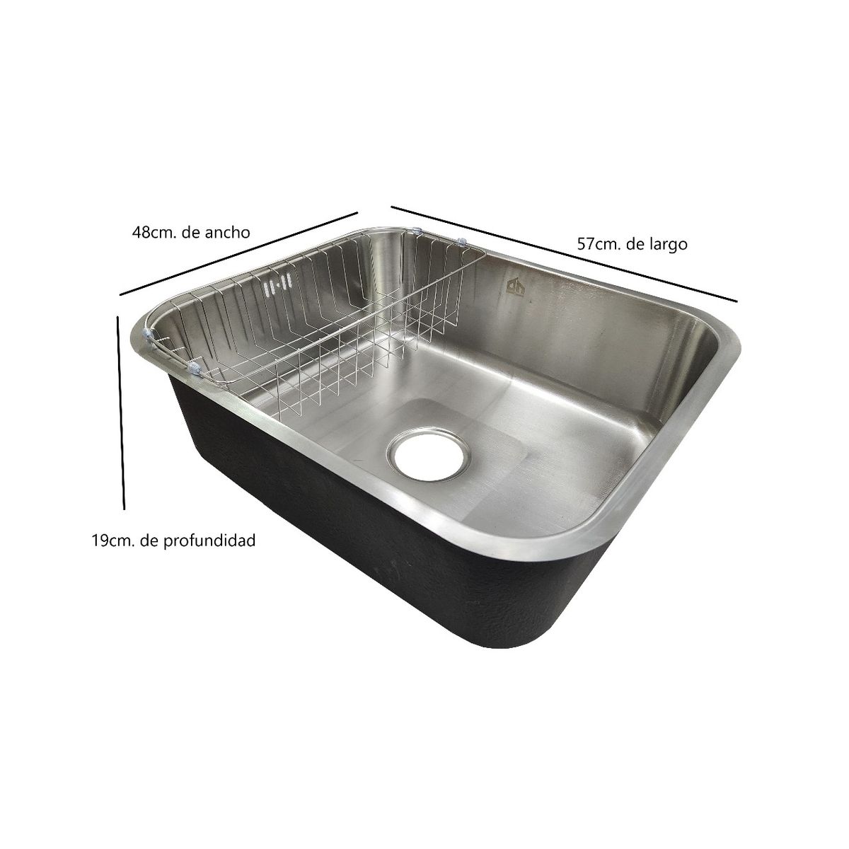 GENERICO - Lavaplato bajo cubierta 57x48 + rejilla metálica de regalo