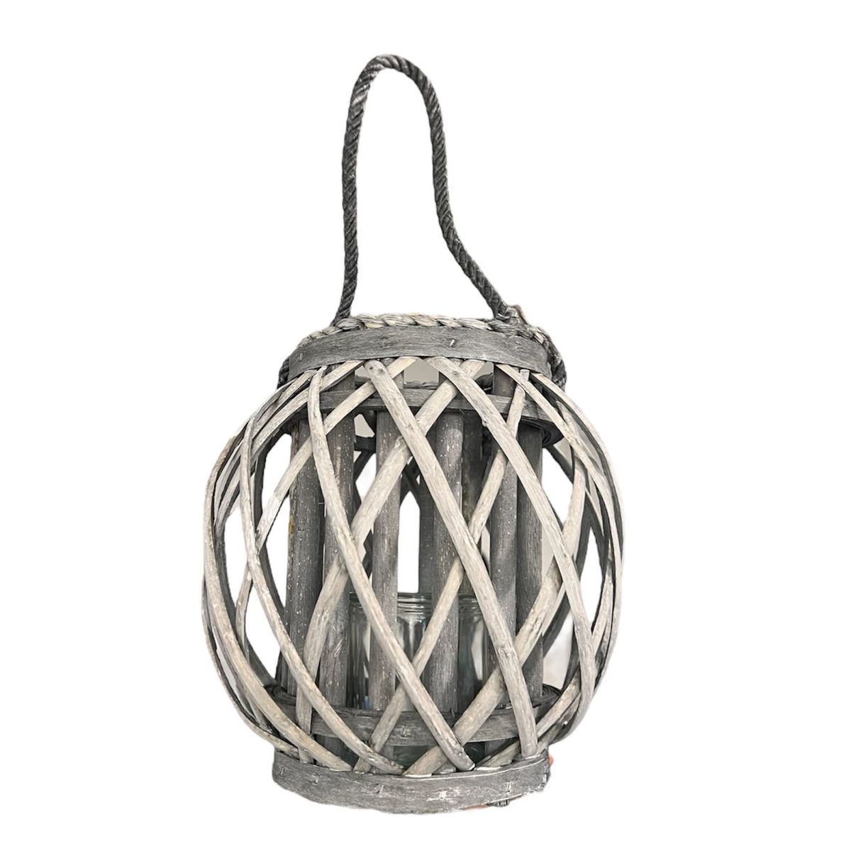 GENERICO - Porta Vela Candelabro Decorativo Rustico Esfera Madera