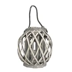 GENERICO - Porta Vela Candelabro Decorativo Rustico Esfera Madera
