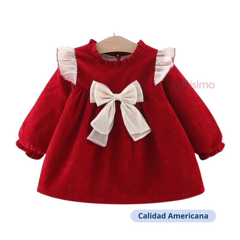JUMP KIDS - Vestido de Cotelé Forrado En Algodón Con Moño Niña Jump Kids