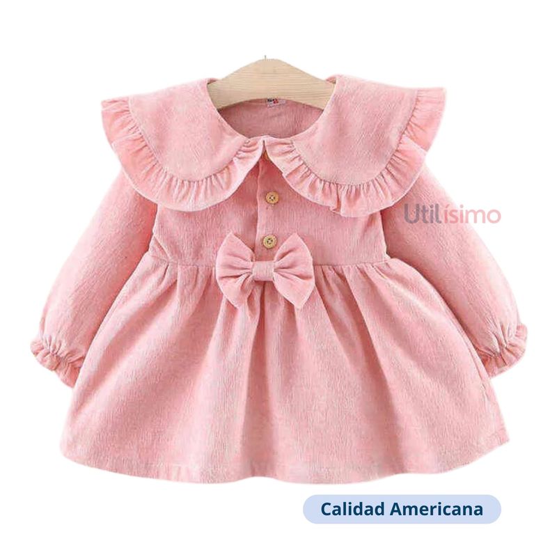 JUMP KIDS - Vestido de Cotelé Con Volados Forrado En Plush Niña Jump Kids
