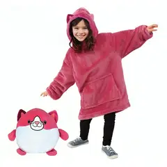 OEM - Polerón Peluche Infantil Con Capucha Mascotas Divertidas