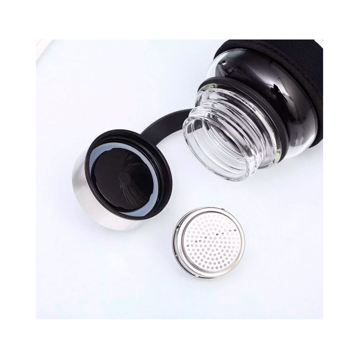 GEN42 - Botella De Vidrio Con Infusión 1000ml Con Funda