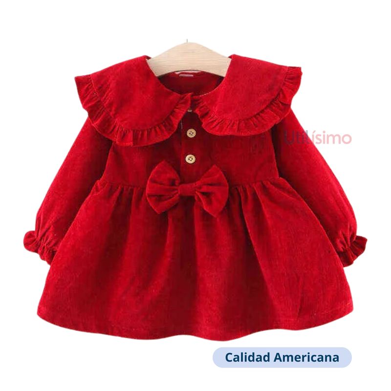 JUMP KIDS - Vestido de Cotelé Con Volados Forrado En Plush Niña Jump Kids