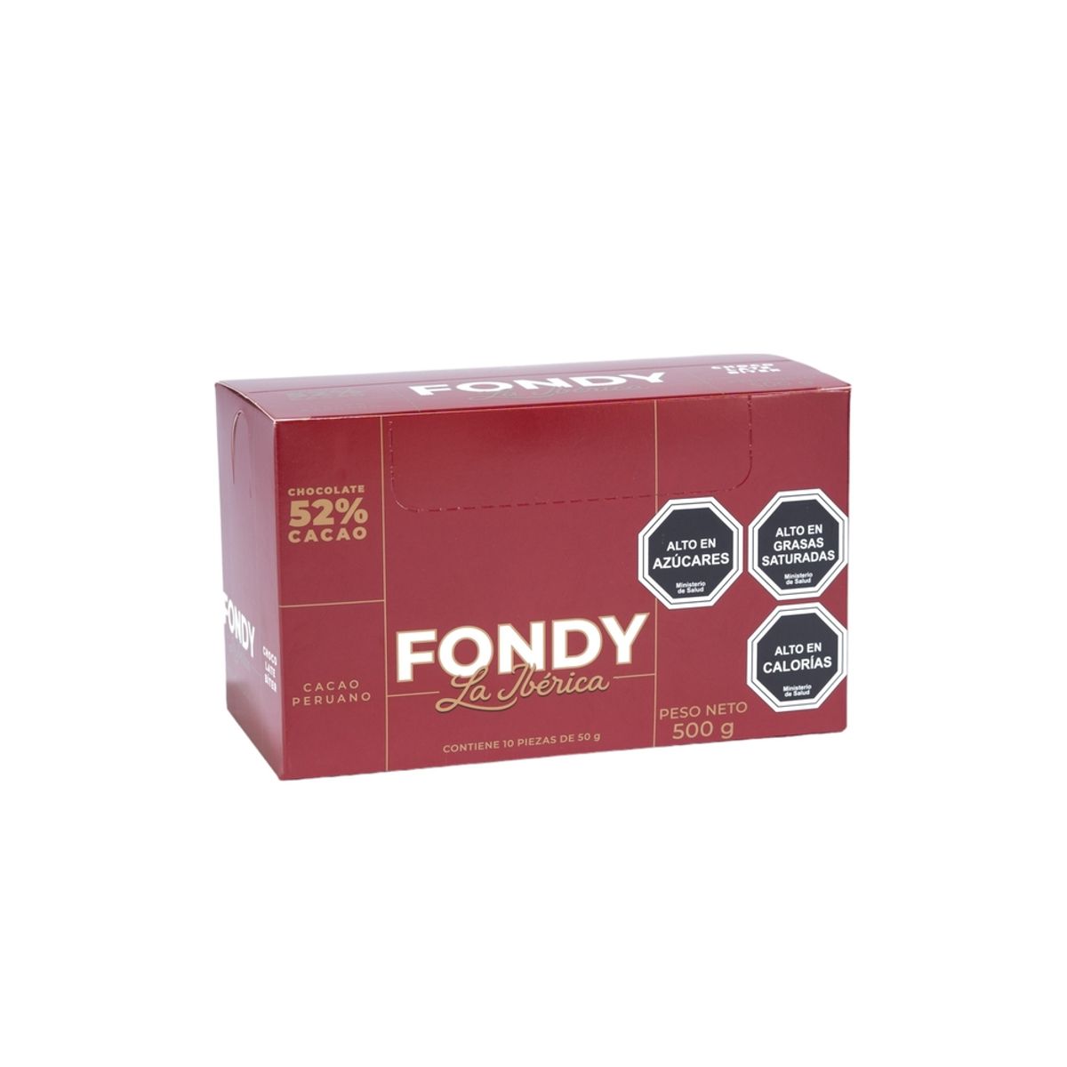 LA IBERICA - PACK X 10 CHOCOLATE BITTER EN BARRA 52% CACAO 50G LA IBÉRICA