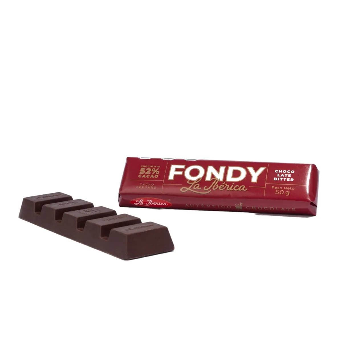 LA IBERICA - PACK X 20 CHOCOLATE BITTER EN BARRA 52% CACAO 50G LA IBÉRICA