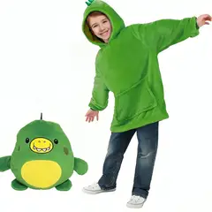 OEM - Polerón Peluche Infantil Con Capucha Mascotas Divertidas