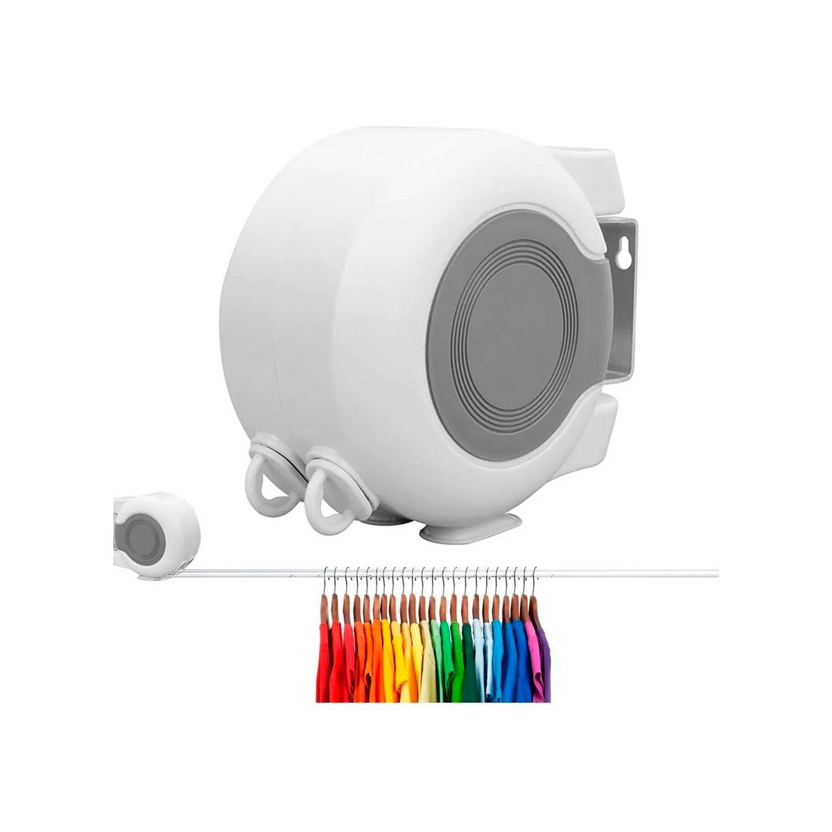 GENERICO - Tendedero Retractil Colgador Ropa De Pared Doble Linea