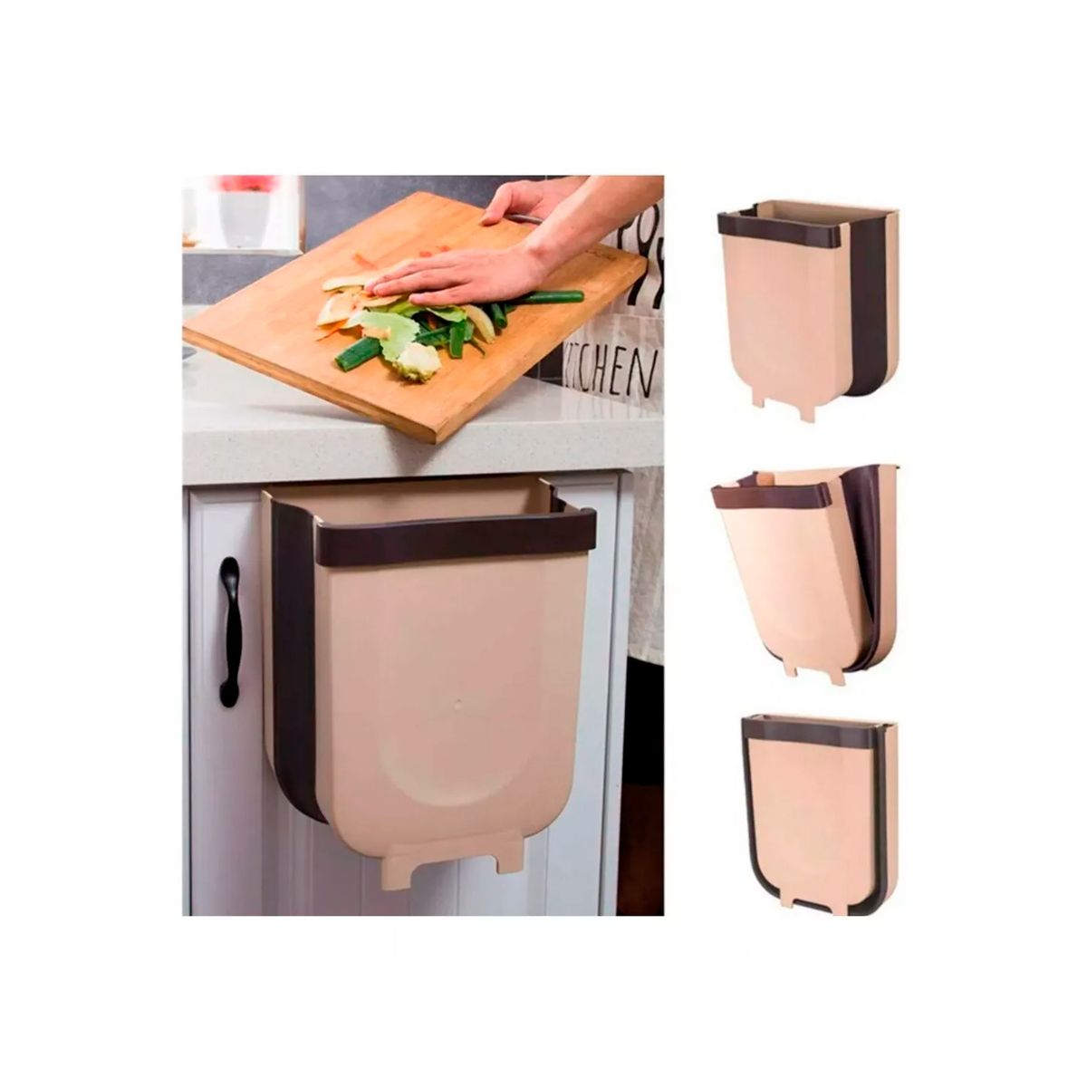 GENERICO - Basurero Ergonómico Plegable Papelera Cocina Hogar Oficina
