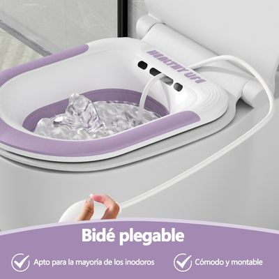 Imagen 2 del producto Baño Asiento Alivio Hemorroides Embarazadas Bidé Plegable Púrpura