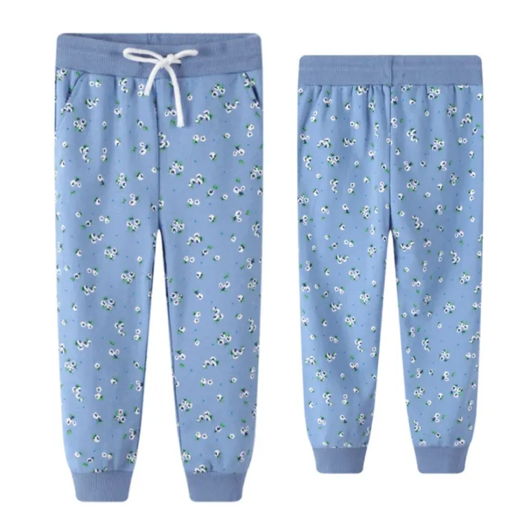 Pantalon Buzo Nina 100% Algodon Azul Azul 2