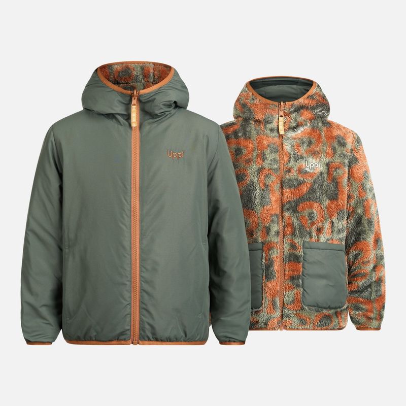 LIPPI - Chaqueta Niño Two-Faces Hoody Jacket Print Verde Lippi
