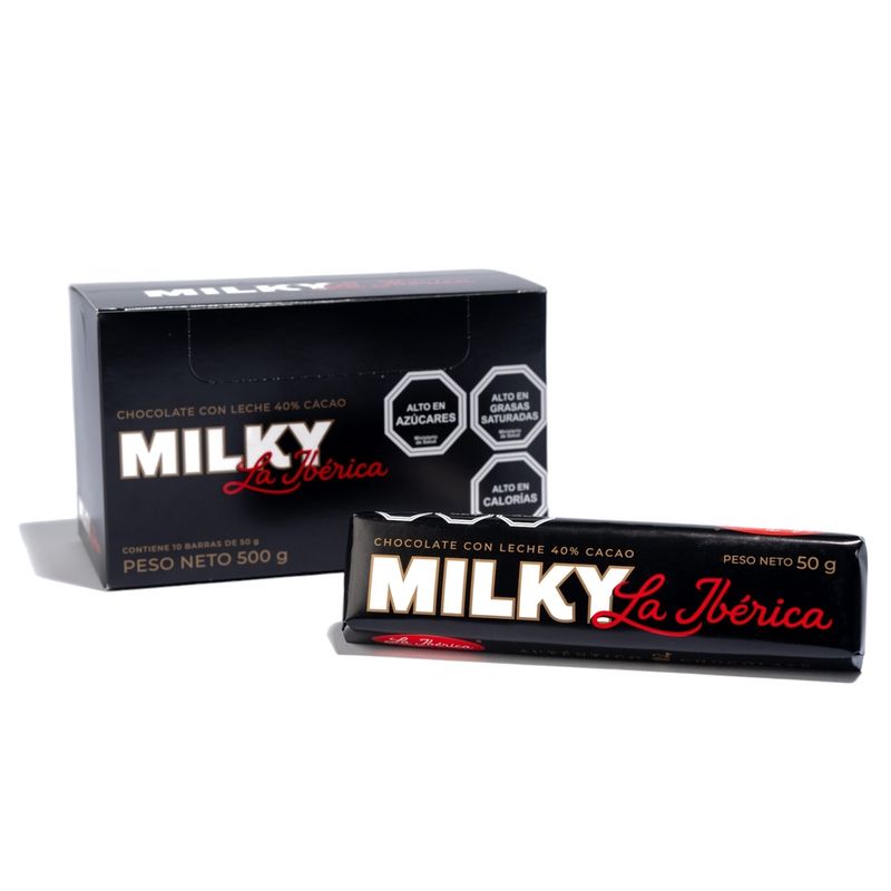 LA IBERICA - PACK X 10 CHOCOLATE EN BARRA MILKY 50G LA IBÉRICA