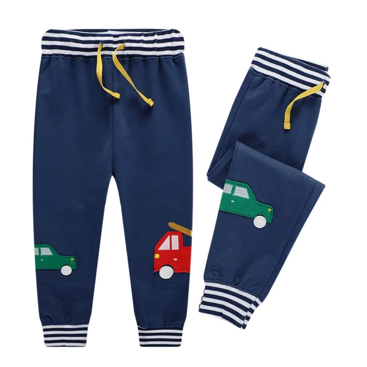 JUMP KIDS - Pantalon Buzo Niño 100% Algodón Rayas Autos Jump Kids