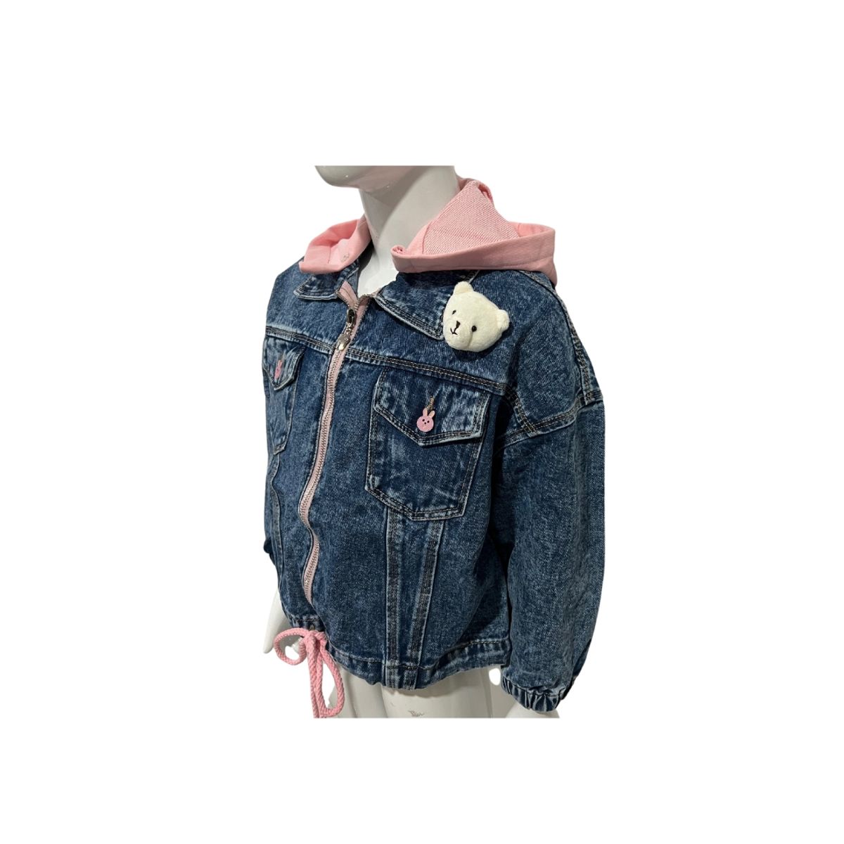 GENERICO - Chaqueta Mezclilla De Jean Con Capucha Desmontable Para Niña