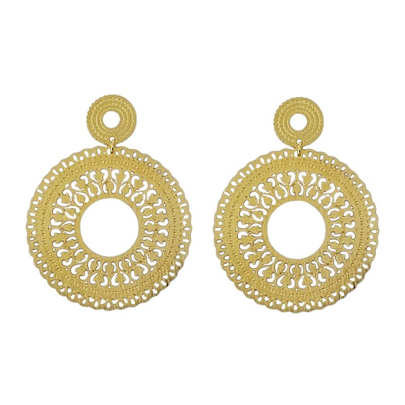 ANDREA COGGIOLA JOYAS - Aros Gerald Mandala Enchapado Oro 18K