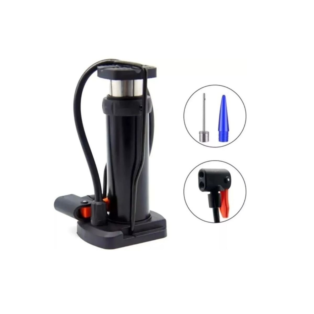 GENERICO - Bombin Inflador Con El Pie Para Bicicleta Moto Pelotas