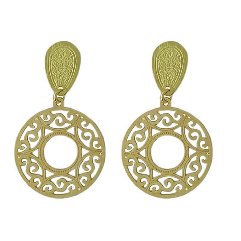 ANDREA COGGIOLA JOYAS - Aros Paty Mandala Chico Enchapado Oro 18K