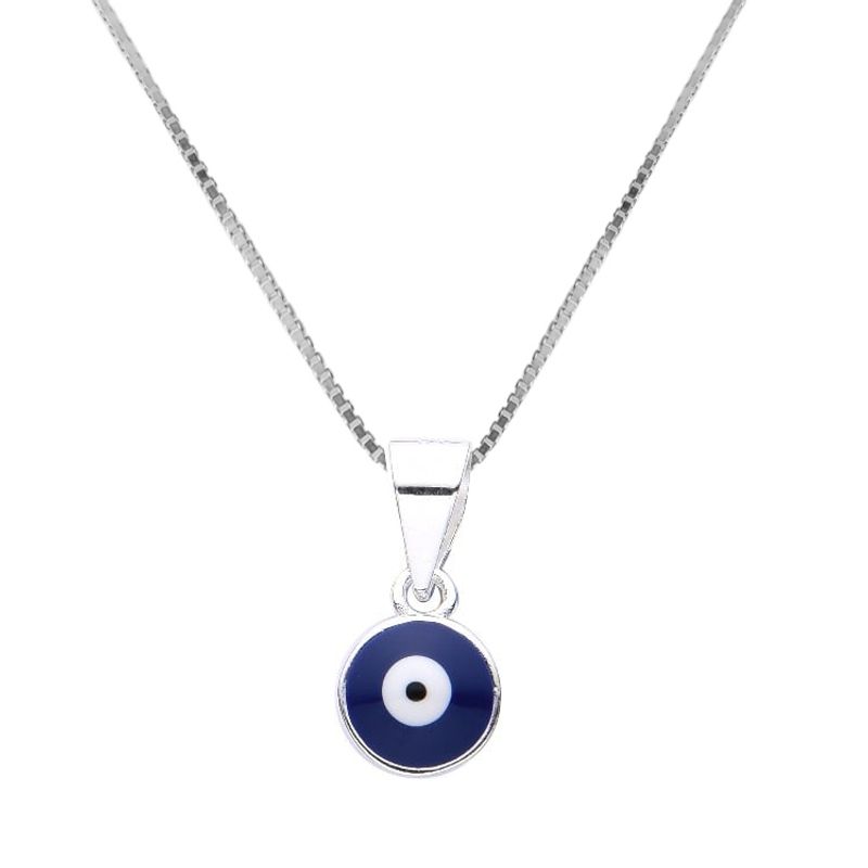 ANDREA COGGIOLA JOYAS - Collar Ojo Turco Cristal Plata Fina 925