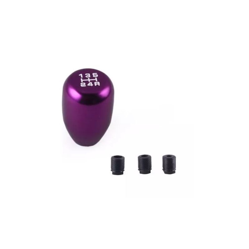 GENERICO - Pomo Palanca Cambios Morado 5ta Tuning Aluminio Universal