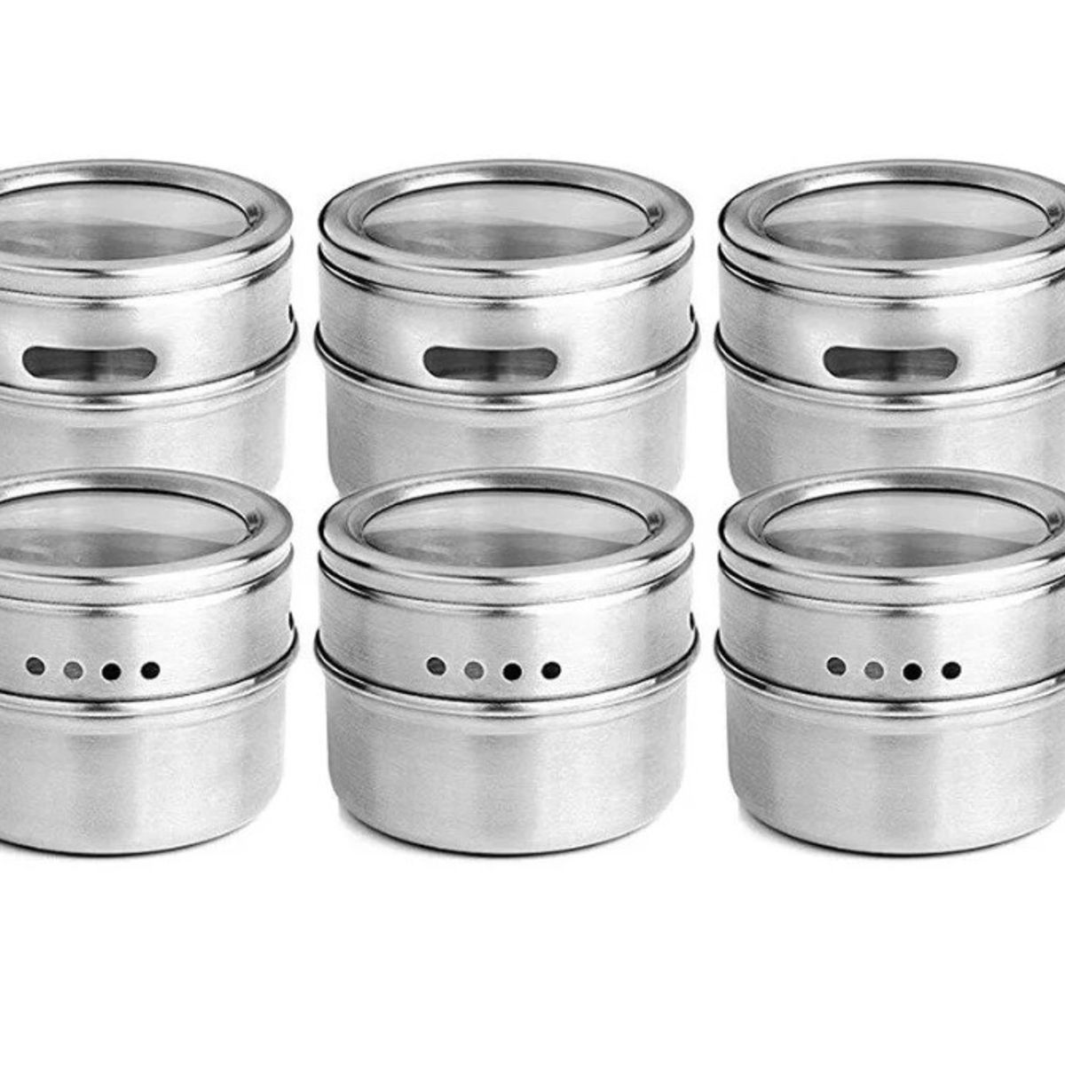 GENERICO - Set De Condimenteros Acero Inoxidable Con Imán 88852 Rectangular