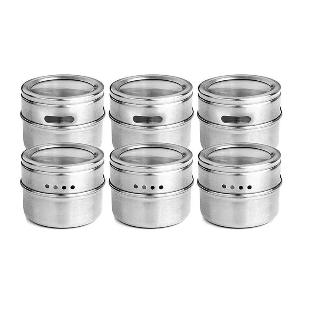 GENERICO - Set De Condimenteros Acero Inoxidable Con Imán 88852 Rectangular