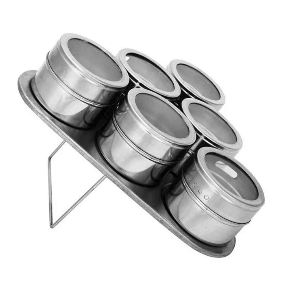 GENERICO - Set De Condimenteros De Acero Inoxidable Con Imán Triangular