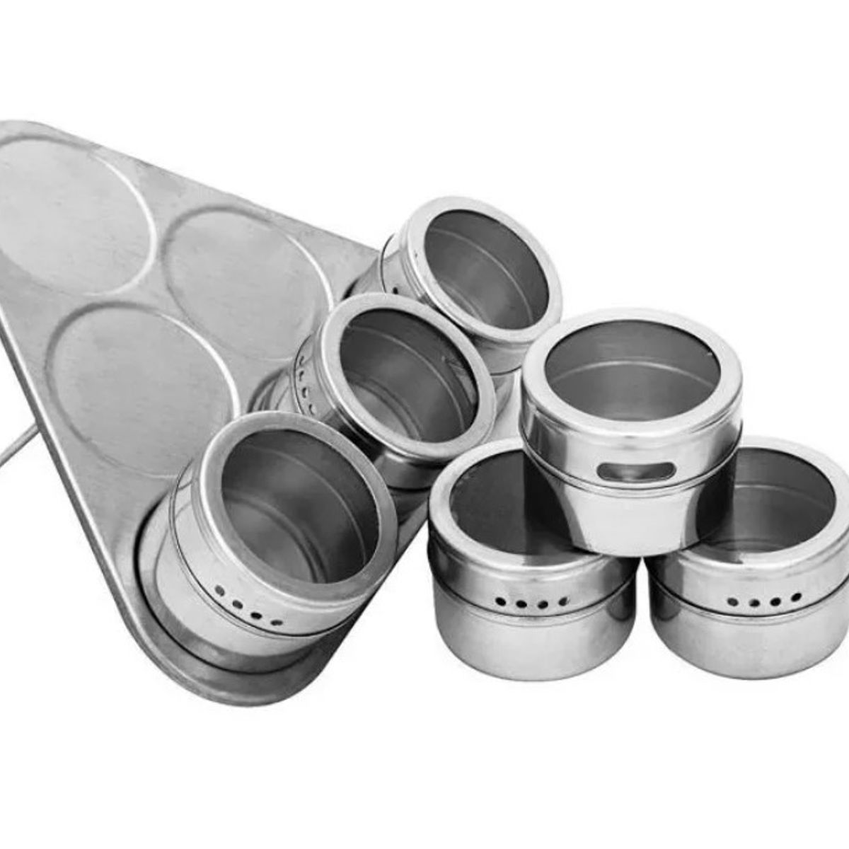 GENERICO - Set De Condimenteros De Acero Inoxidable Con Imán Triangular