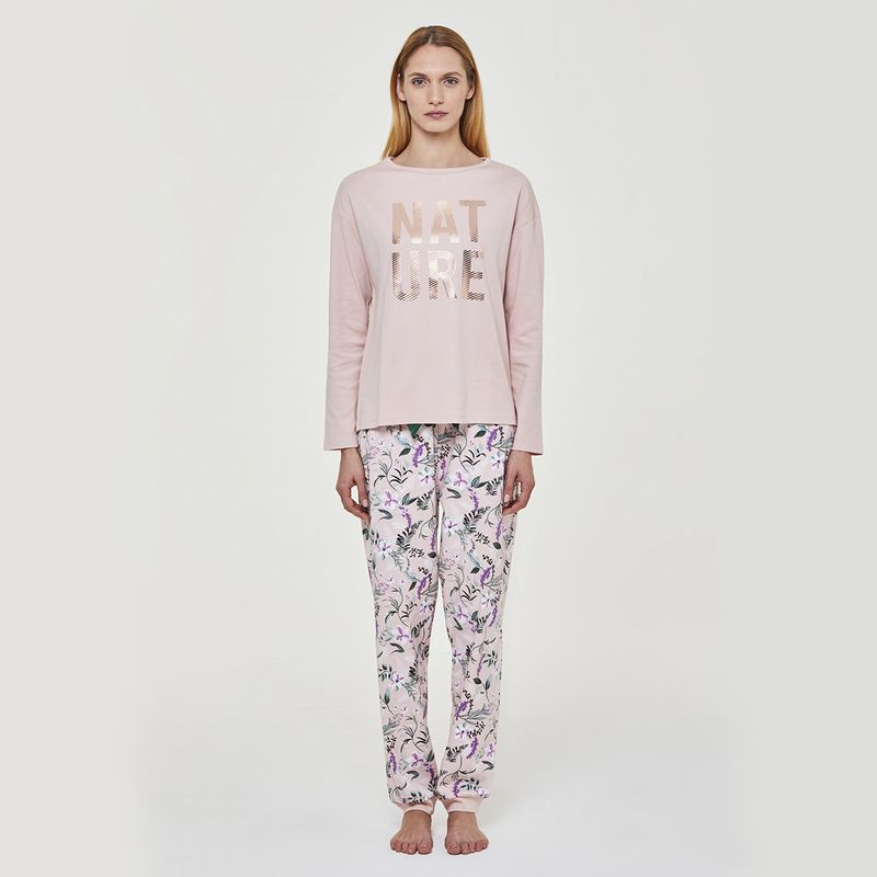 POMPEA - Pijama Algodón Ninfa Rosado Pompea