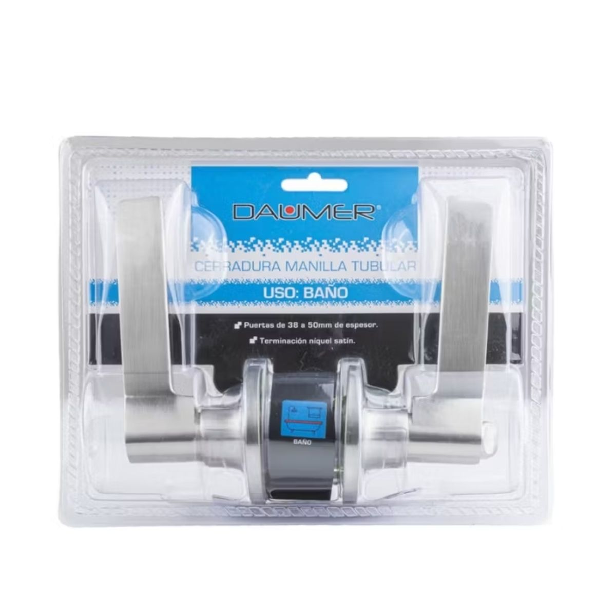 DAUMER - CERRADURA MANILLA CILINDRICA BAÑO BAÑO CROMADA DAUMER