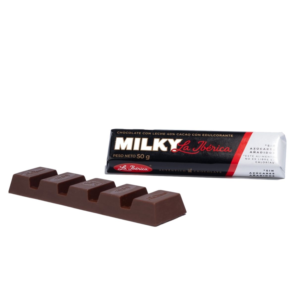 LA IBERICA - PACK X20 CHOCOLATE BARRA MILKY SIN AZÚCAR 50G