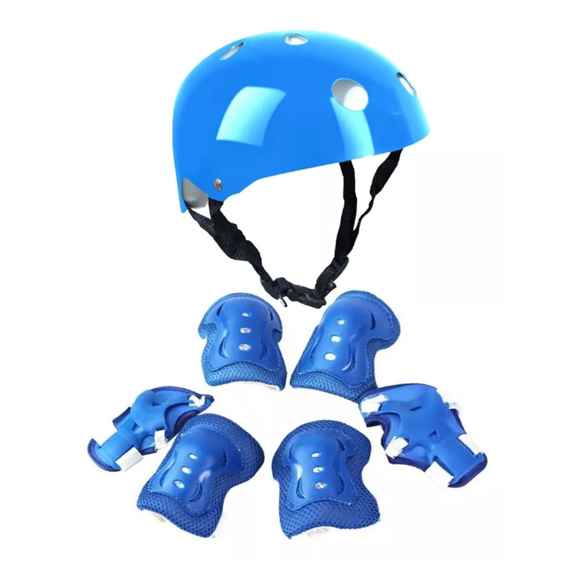 GENERICO - Kit Casco Urbano + Protectores Rodilleras Coderas Muñequeras