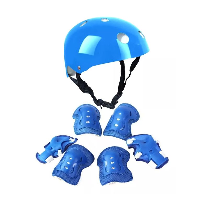 GENERICO - Kit Casco Urbano + Protectores Rodilleras Coderas Muñequeras