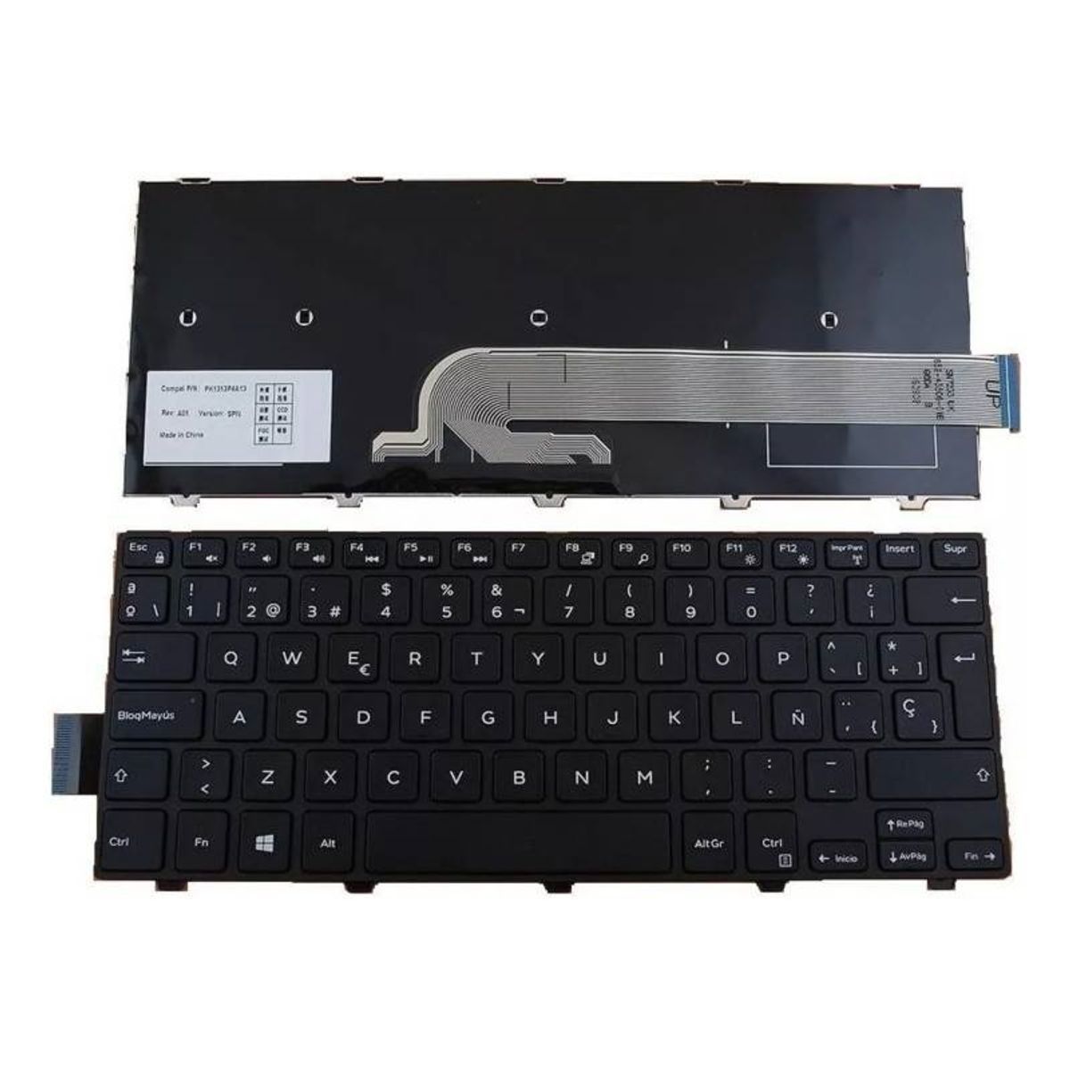DELL - TECLADO DELL INSPIRON 14-3000 RETROILUMINADO ESPAÑOL NEGRO