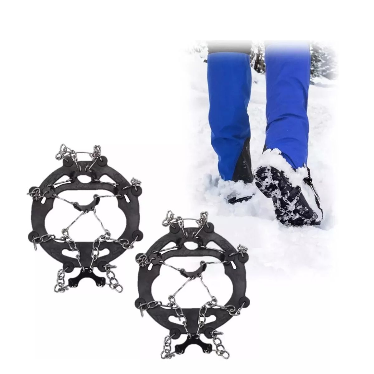 GENERICO - Crampones Ajustables Crampones Nieve 8d Trekking Outdoor