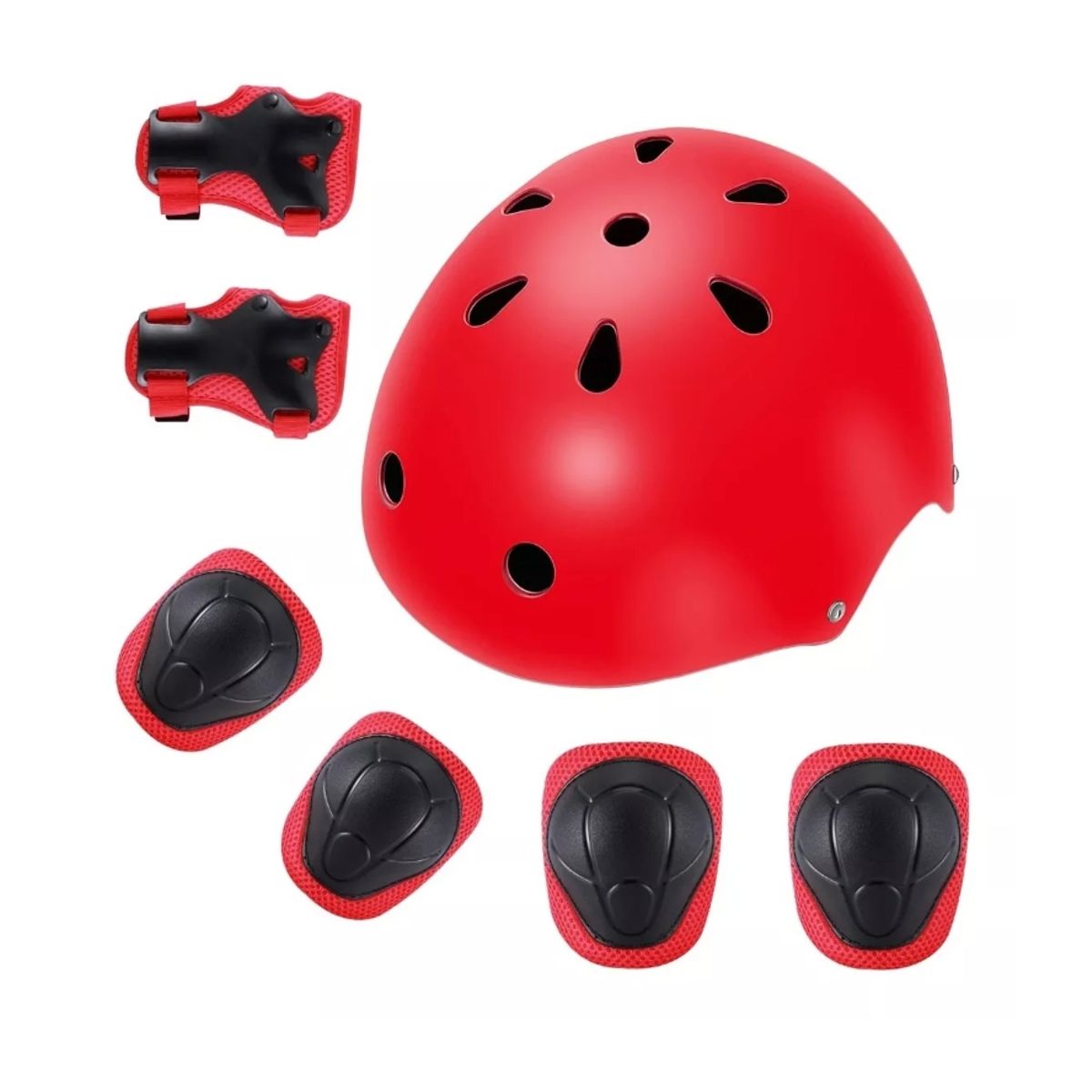 GENERICO - Set Proteccion Niñoa Para Patinesbicicletaskate Rojo