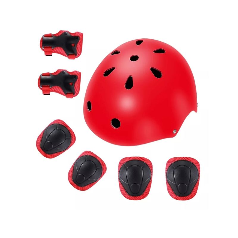 GENERICO - Set Proteccion Niñoa Para Patinesbicicletaskate Rojo