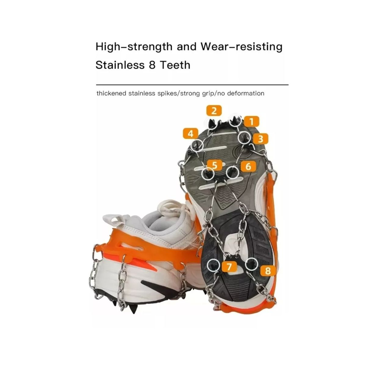 GENERICO - Crampones Ajustables Crampones Nieve 8d Trekking Outdoor