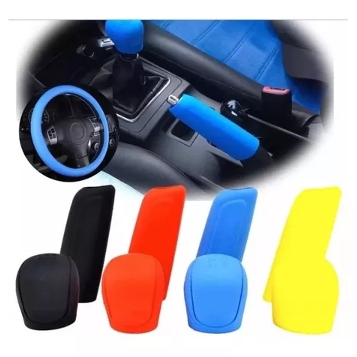 GENERICO - Funda Cubre Volante + Freno De Mano + Palanca Auto Universal