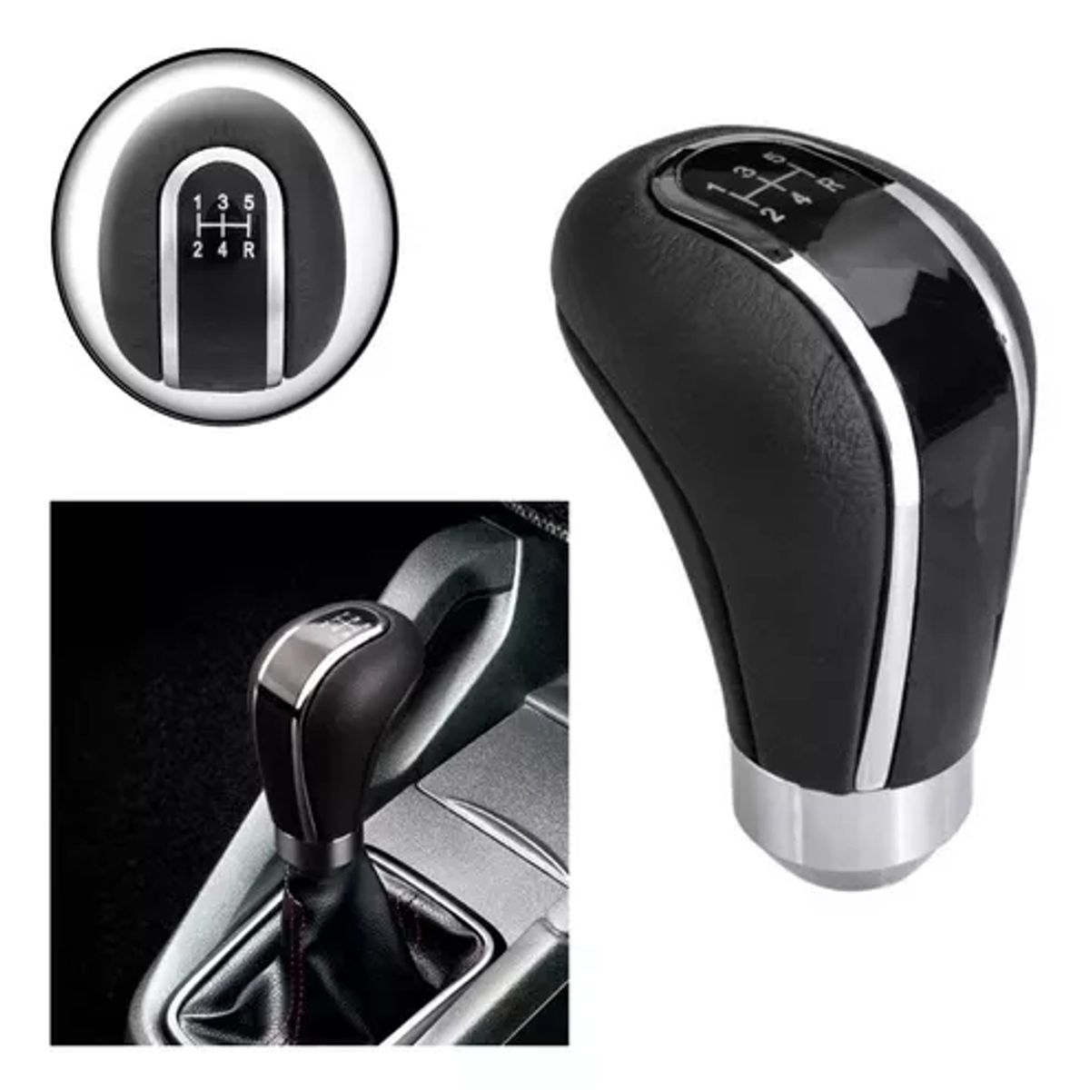 GENERICO - Pomo Palanca De Cambio Universal Eco Cuero Calidad Premium