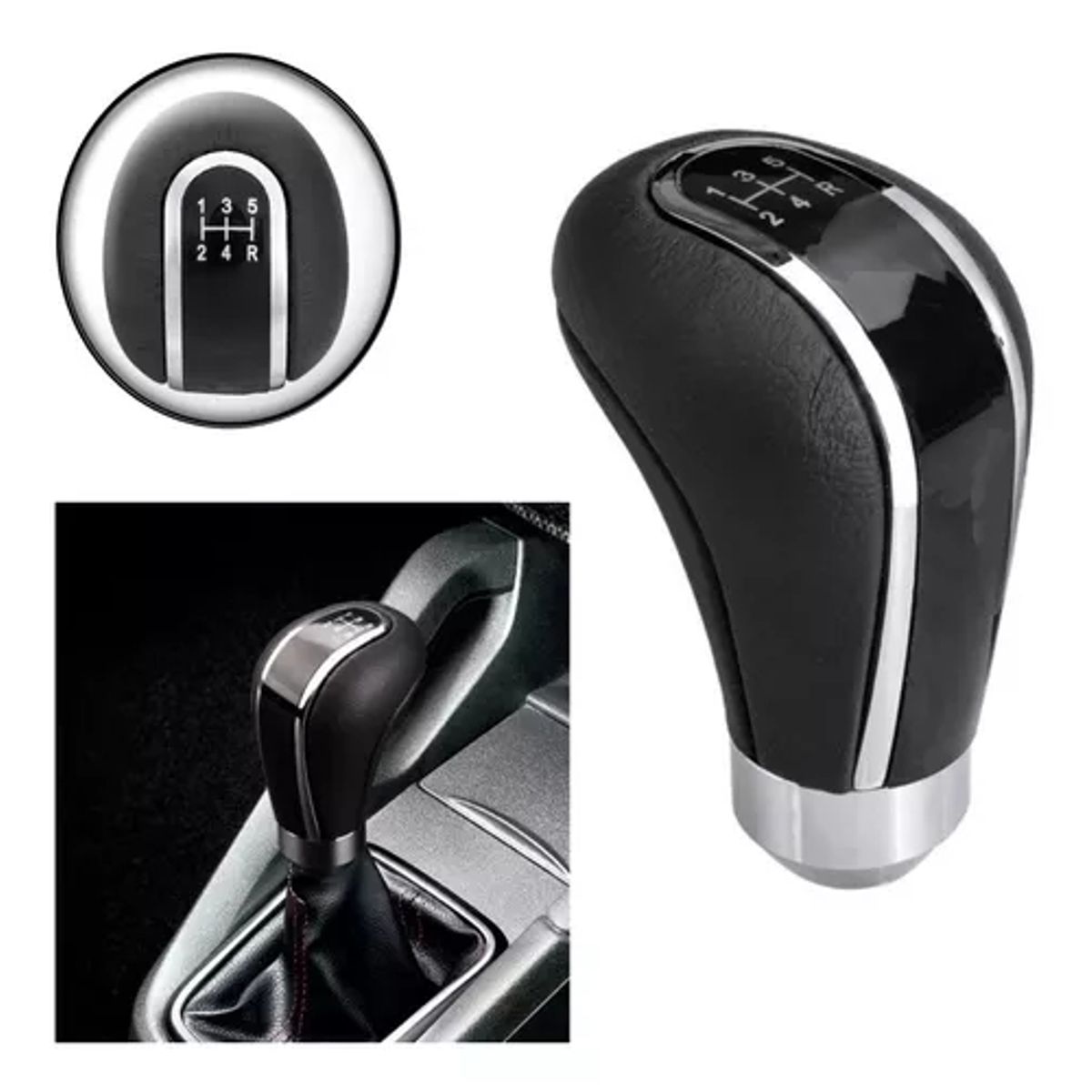 GENERICO - Pomo Palanca De Cambio Universal Eco Cuero Calidad Premium