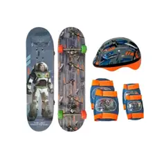 GENERICO - Set Tabla De Skate C Protecciones Infantil Ligthyear Disney