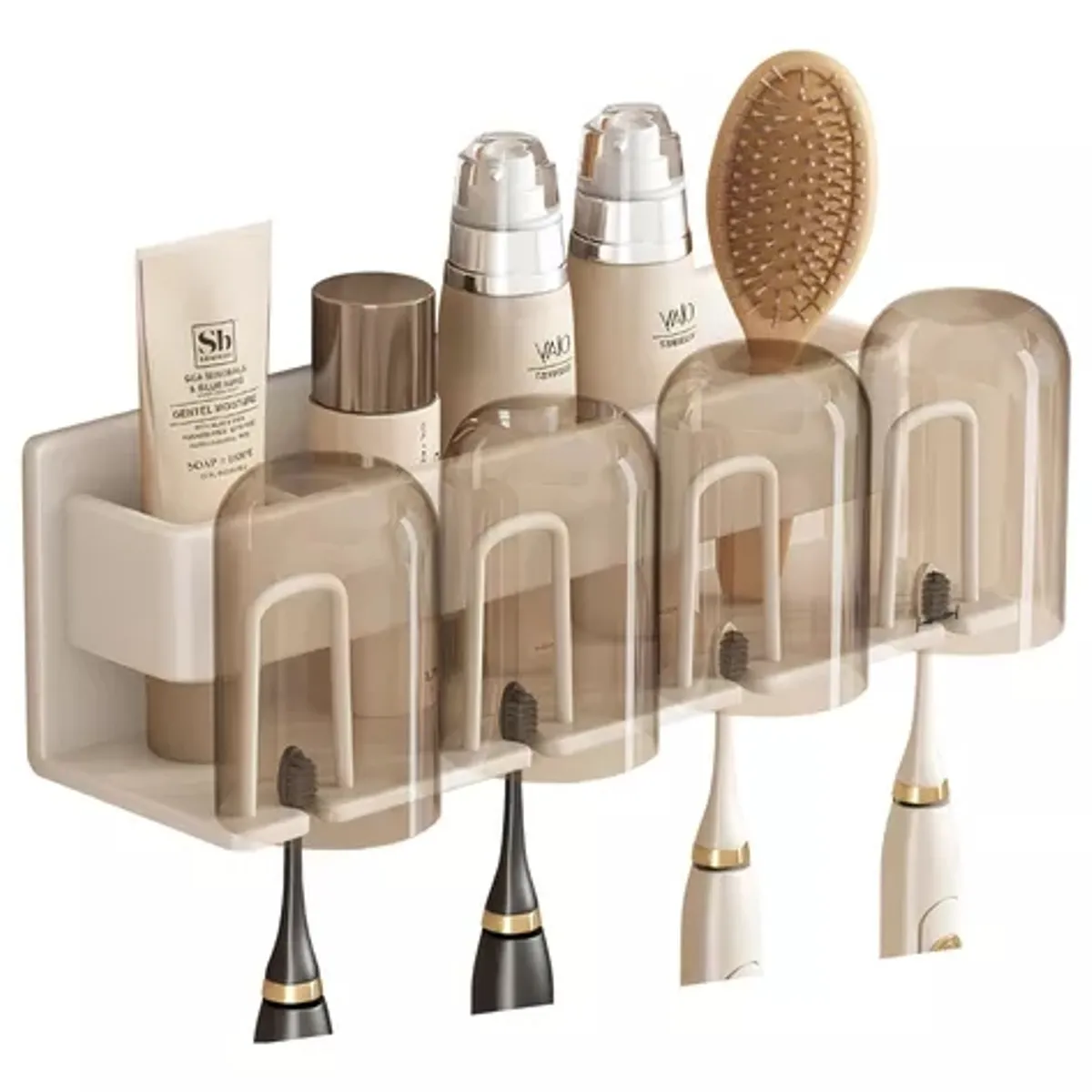 GENERICO - Soporte De Baño De Pared Cepillo Dientes Organizador4 Vaso