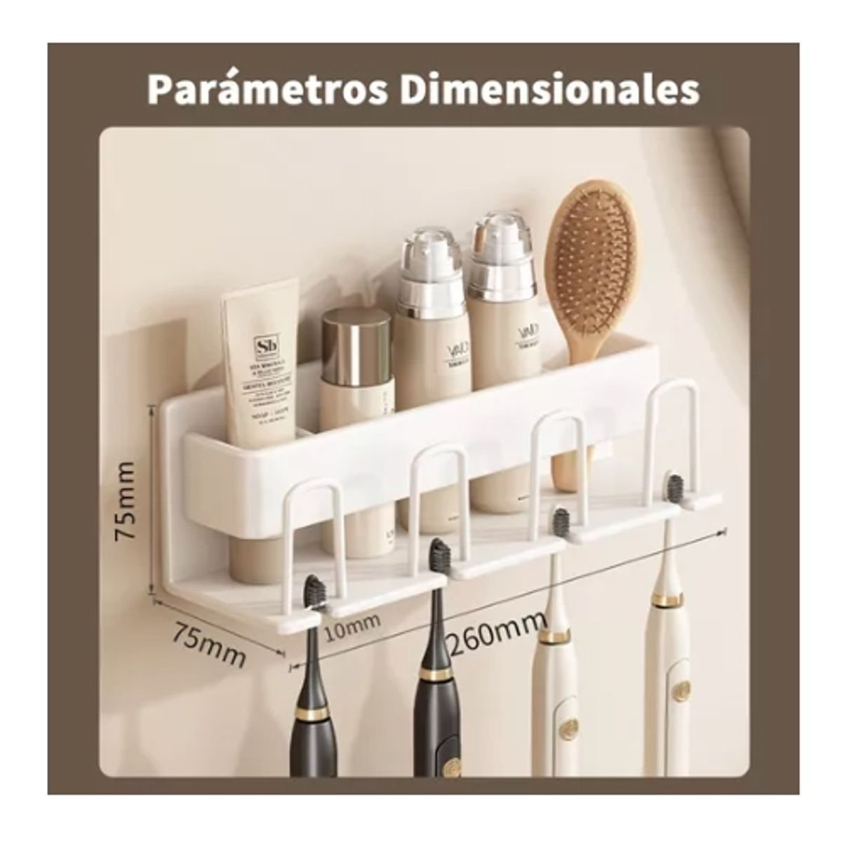 GENERICO - Soporte De Baño De Pared Cepillo Dientes Organizador4 Vaso